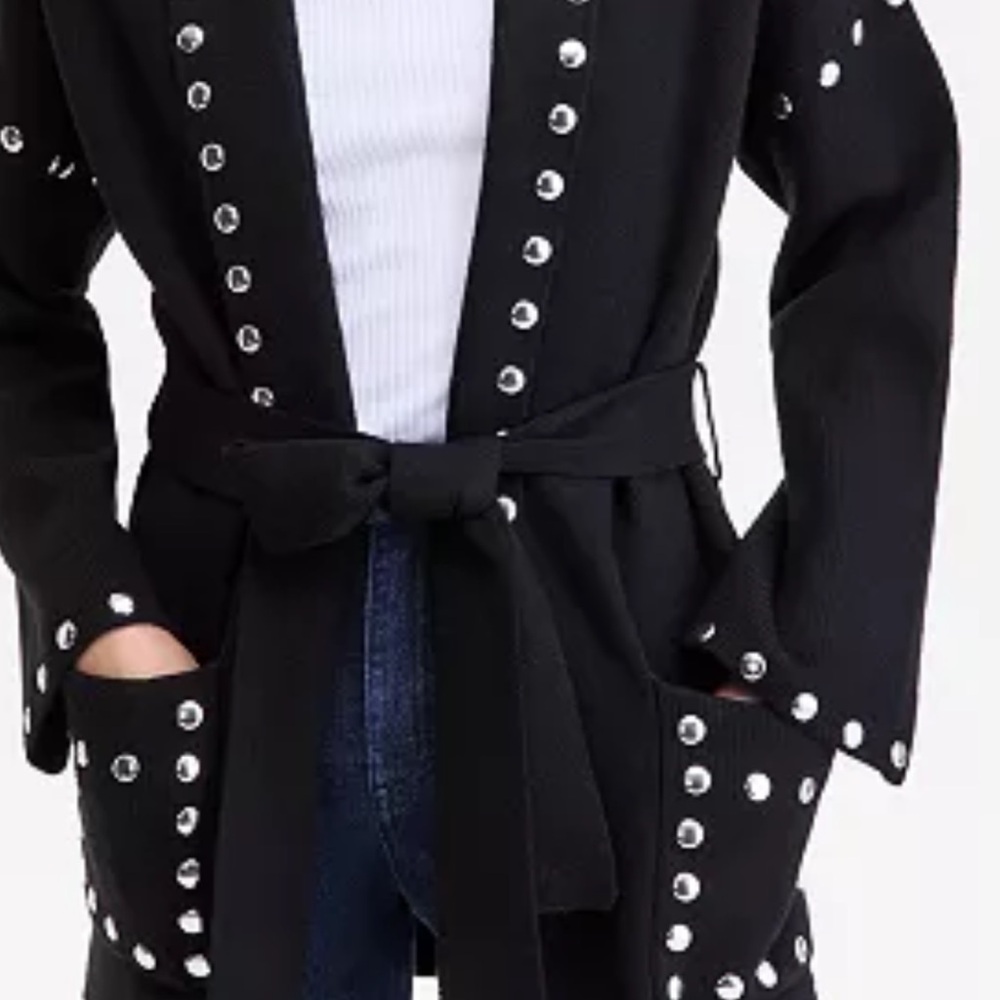 INC International Concepts Black Studded cardigan Macys exclusive